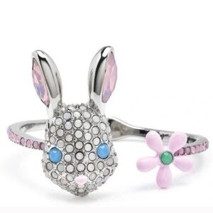 Betsey Johnson Spring Bunny Hinged Bangle Bracelet New